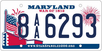 MD license plate 8AA6293