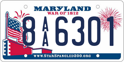 MD license plate 8AA6301