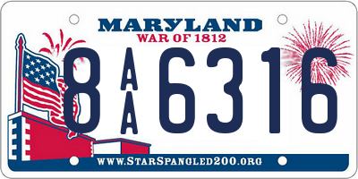MD license plate 8AA6316