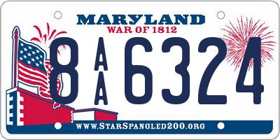 MD license plate 8AA6324
