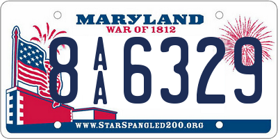 MD license plate 8AA6329