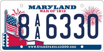 MD license plate 8AA6330