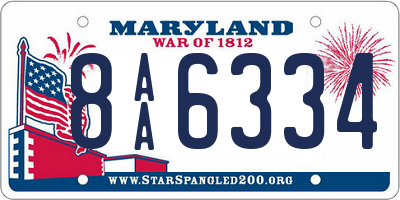 MD license plate 8AA6334