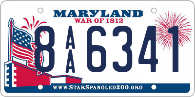 MD license plate 8AA6341