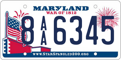 MD license plate 8AA6345