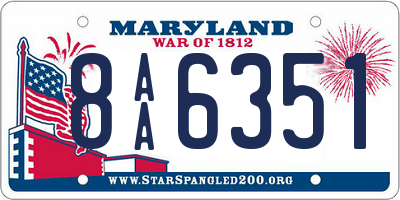MD license plate 8AA6351