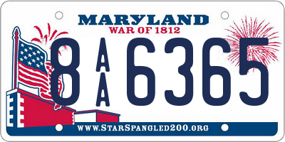 MD license plate 8AA6365