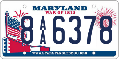 MD license plate 8AA6378