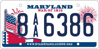 MD license plate 8AA6386