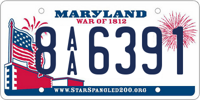 MD license plate 8AA6391
