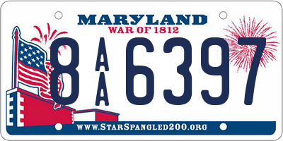 MD license plate 8AA6397