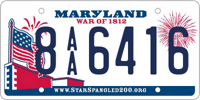 MD license plate 8AA6416