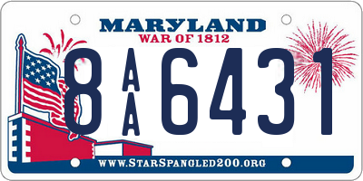 MD license plate 8AA6431