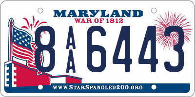 MD license plate 8AA6443