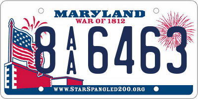 MD license plate 8AA6463