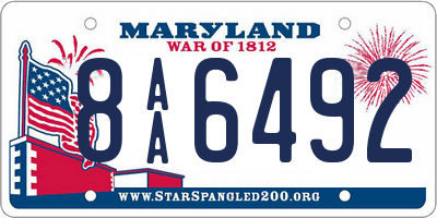 MD license plate 8AA6492