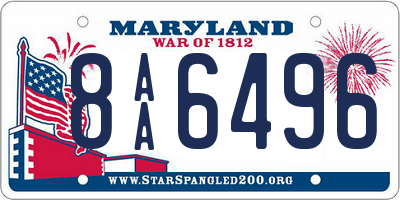 MD license plate 8AA6496