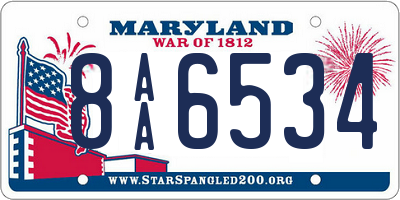 MD license plate 8AA6534