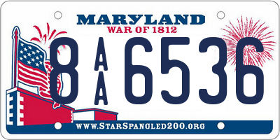 MD license plate 8AA6536