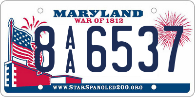 MD license plate 8AA6537