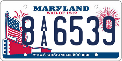 MD license plate 8AA6539