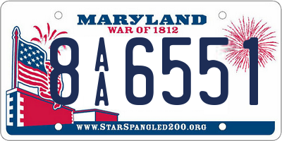 MD license plate 8AA6551