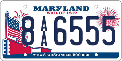 MD license plate 8AA6555
