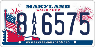 MD license plate 8AA6575