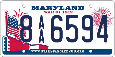 MD license plate 8AA6594
