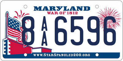 MD license plate 8AA6596
