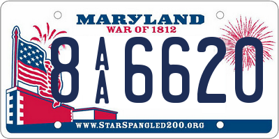 MD license plate 8AA6620