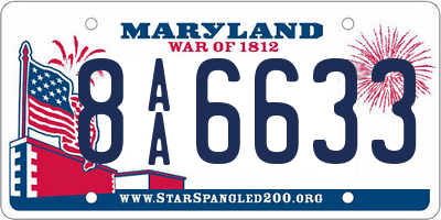 MD license plate 8AA6633