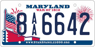 MD license plate 8AA6642