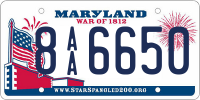 MD license plate 8AA6650