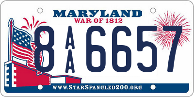 MD license plate 8AA6657