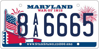 MD license plate 8AA6665