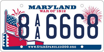 MD license plate 8AA6668