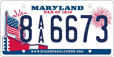 MD license plate 8AA6673