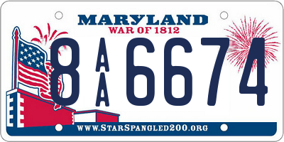 MD license plate 8AA6674