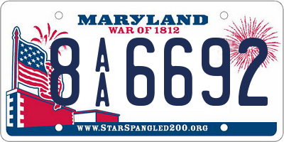 MD license plate 8AA6692