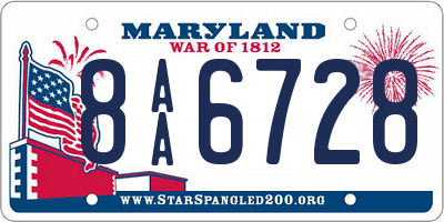 MD license plate 8AA6728