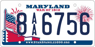 MD license plate 8AA6756
