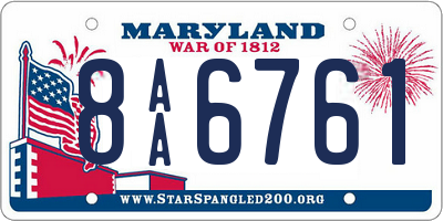 MD license plate 8AA6761