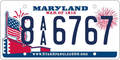 MD license plate 8AA6767