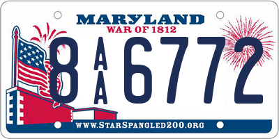 MD license plate 8AA6772