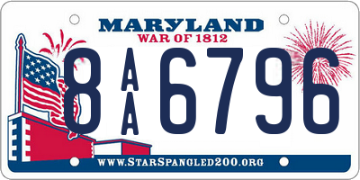MD license plate 8AA6796