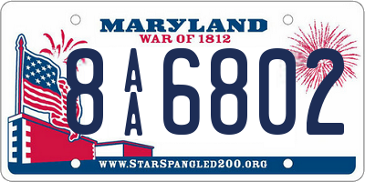 MD license plate 8AA6802