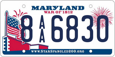MD license plate 8AA6830