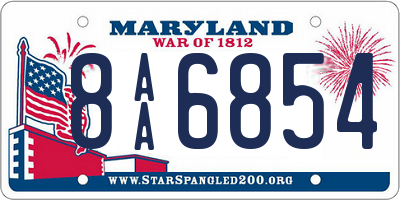 MD license plate 8AA6854