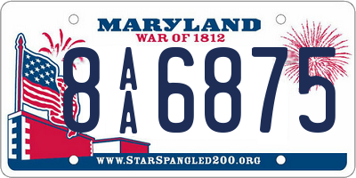 MD license plate 8AA6875